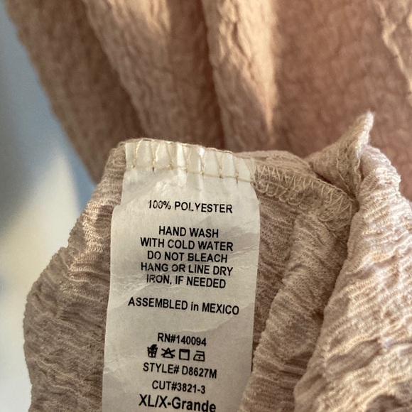 NWT Jessica Simpson Maxi Dress Tan / Cream Crinkle Stretch Knit Bodycon XL - Picture 5 of 5